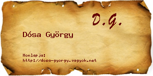 Dósa György névjegykártya