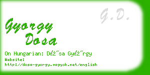 gyorgy dosa business card